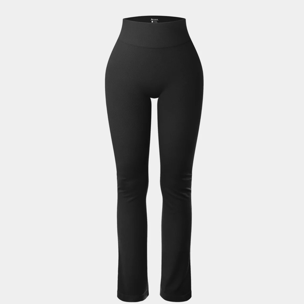 OQQ Black Straight Leg Leggings – Size L - Picture 3 of 8